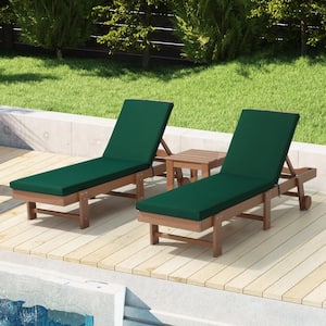 FadingFree (2-Pack) Outdoor Chaise Lounge Chair Cushion Set 21.5 in. x 26 in. x 2.5 in Green