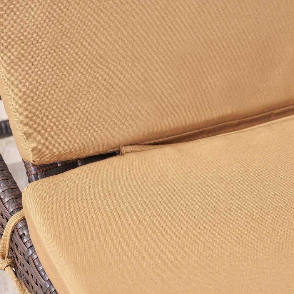 Caramel Polyester Outdoor Chaise Lounge Cushions with UV Protection