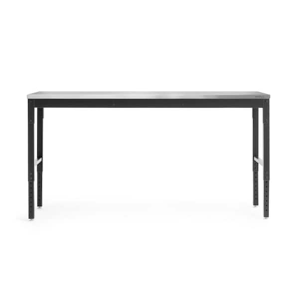 NewAge Products Pro Series 72 in. Black Workbench with Stainless Steel Worktop