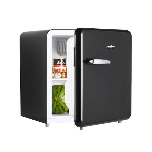 Comfee 1.6 cu. ft. Solo Series Retro Mini Refrigerator in Black Adjustable Thermostat, ENERGY STAR for Bedroom/Dorm/Garage