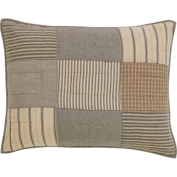 VHC Brands Sawyer Mill Ticking Stripe Pillowcase, Charcoal