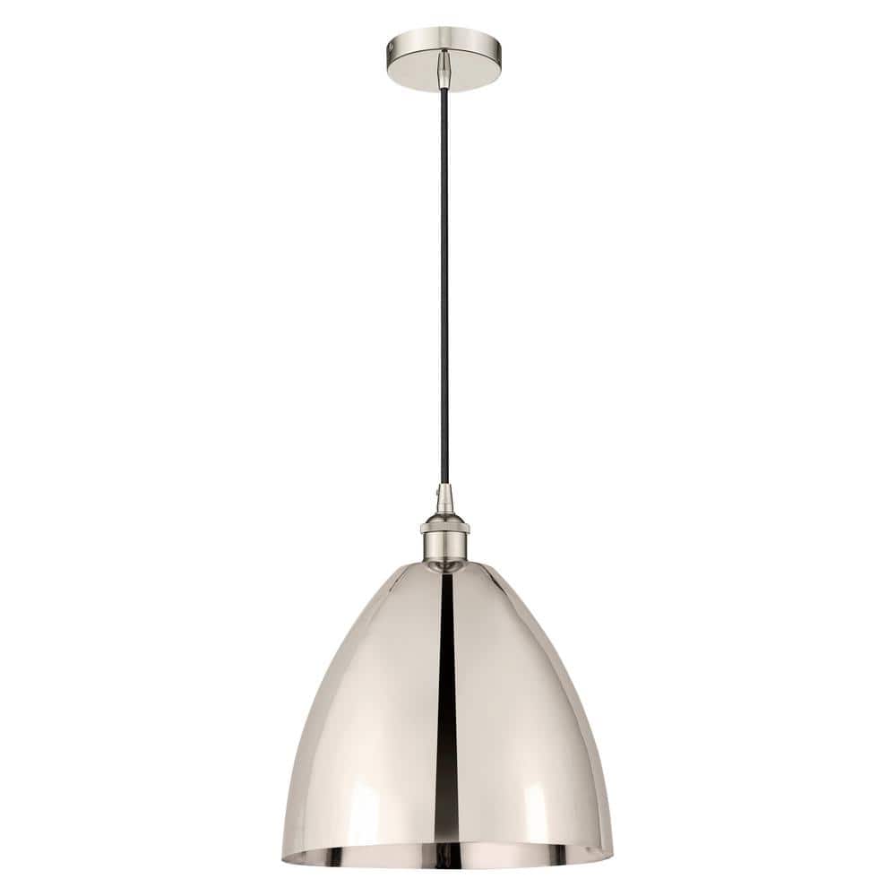 Edison Dome 100-Watt 1-Light Polished Nickel Standard Mini Pendant Light with Metal Shade price history on PriceWatchPro