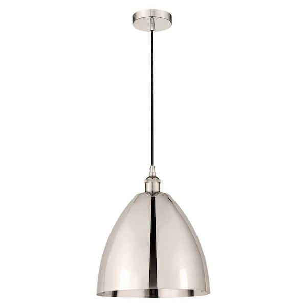 Innovations Edison Dome 100-Watt 1-Light Polished Nickel Standard Mini Pendant Light with Metal Shade