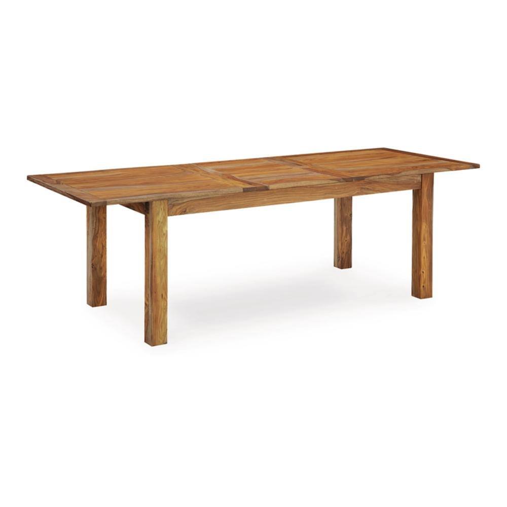 Natural Brown Sheesham Wood Extendable Dining Table for Eight