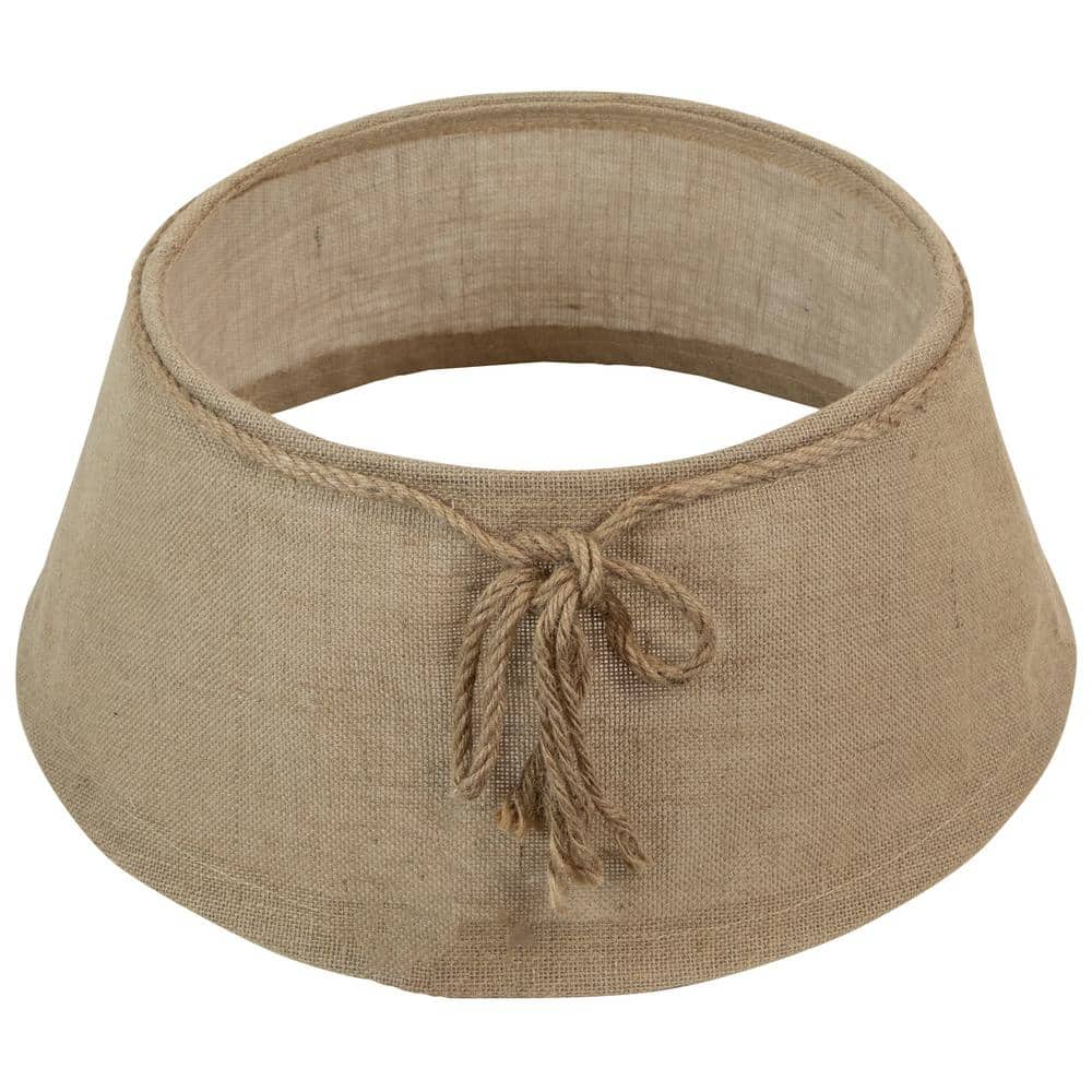 Northlight 22 in. Beige Burlap with Rope Christmas Tree Collar 34858411 -  The Home Depot