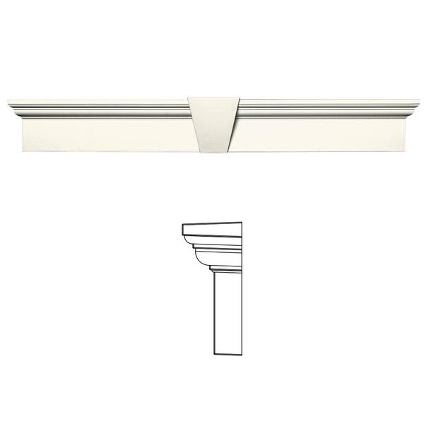 Builders Edge 6 in. x 43-5/8 in. Flat Panel Window Header with Keystone in 034 Parchment