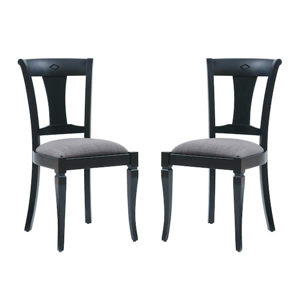 Linon Home Decor Biggio Black Chair Uph Seat (2 Pk)