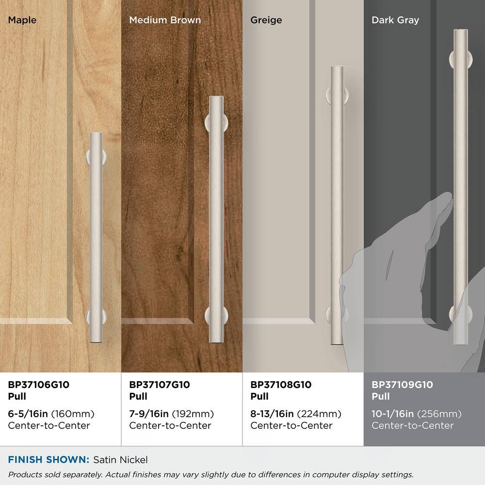 Satin Nickel 10-1/16 Inch Modern Cabinet Pull