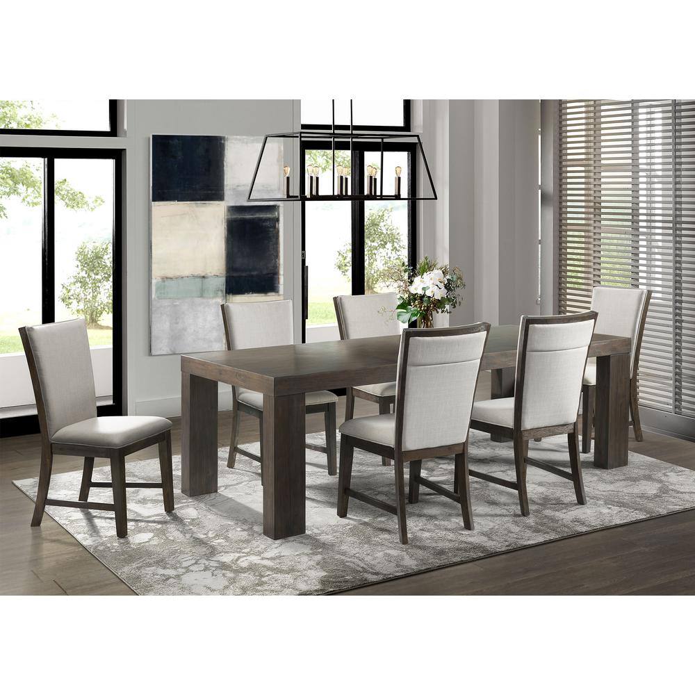 Jasper High Back Gray Upholstered Side Chair Set