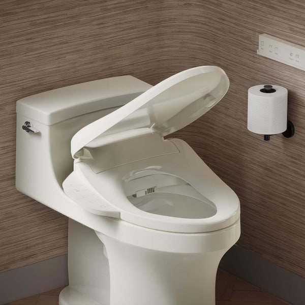 Purewash E725 Electric Plug-In Bidet Seat for Elongated Toilets With Remote Control in Biscuit