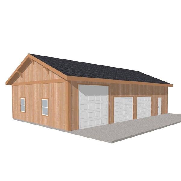 Barn Pros Workshop 50 ft. x 30 ft. Engineered Permit-Ready Wood Garage Package (Installation Not Included)