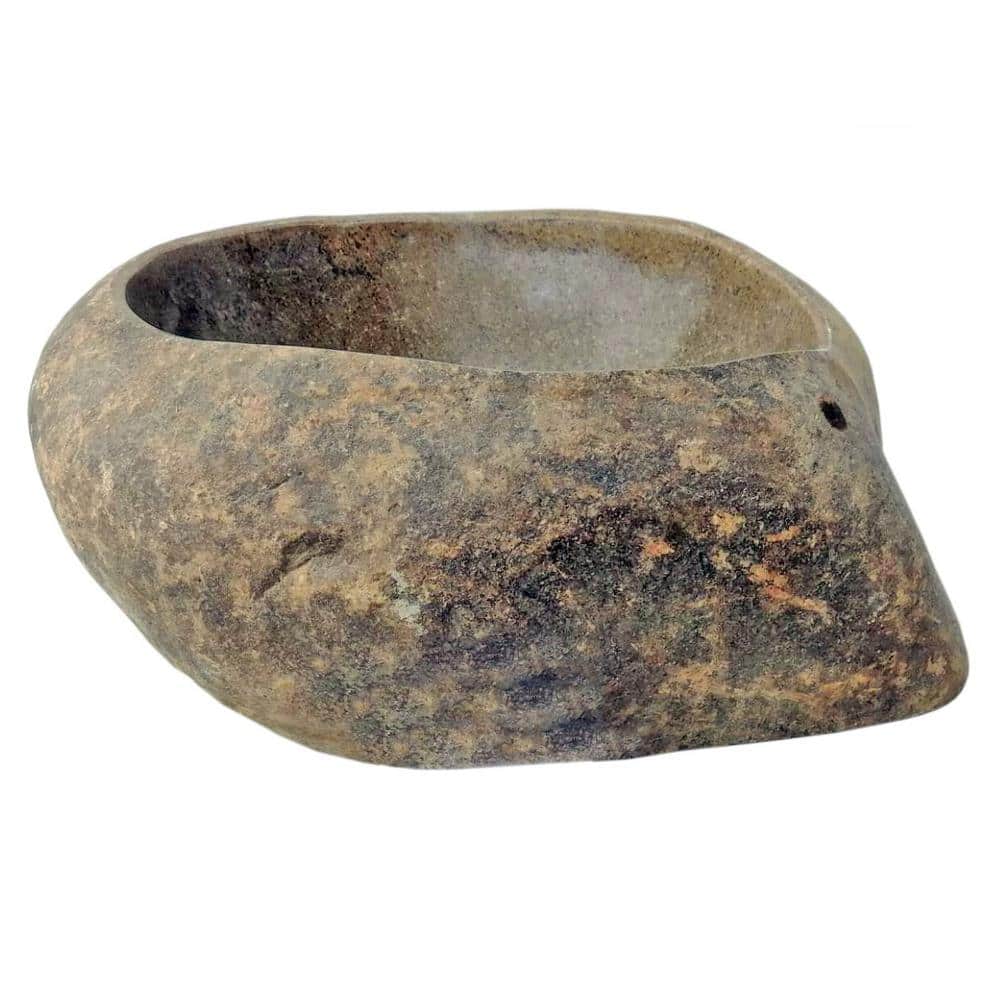 Natural River Rock Stone Bathroom Sink with Polished Interior