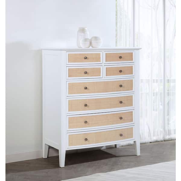 Bexhill White 8-Drawer 45 in. Chest of Drawers
