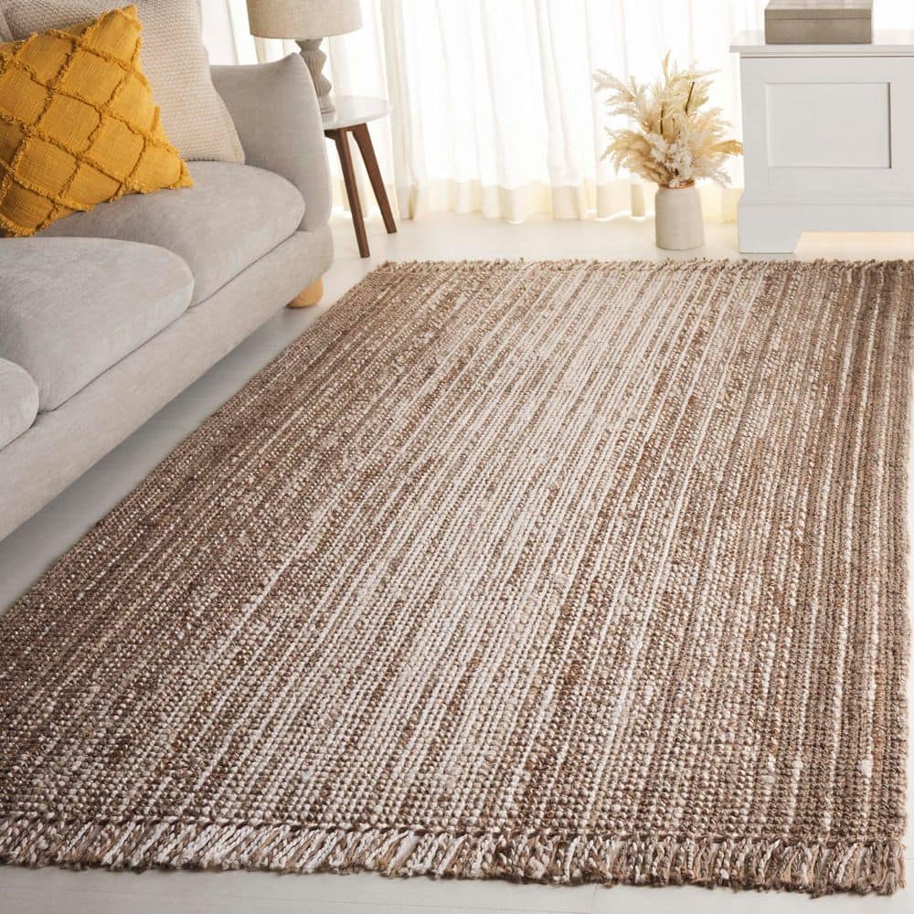SAFAVIEH Natural Fiber 6 ft. x 9 ft. Ivory/Gray Woven Distressed