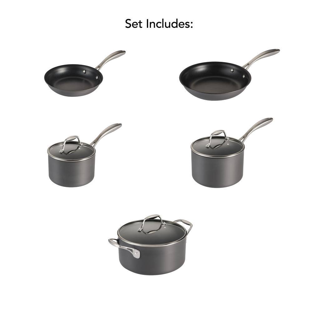 8-Piece Hard Anodized Non-Stick Aluminum Cookware Set