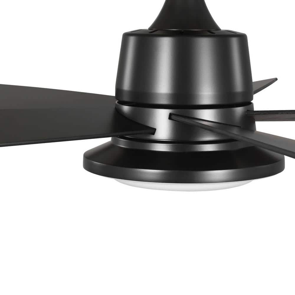 Tarsus 52" Matte Black Ceiling Fan with LED Light and Remote