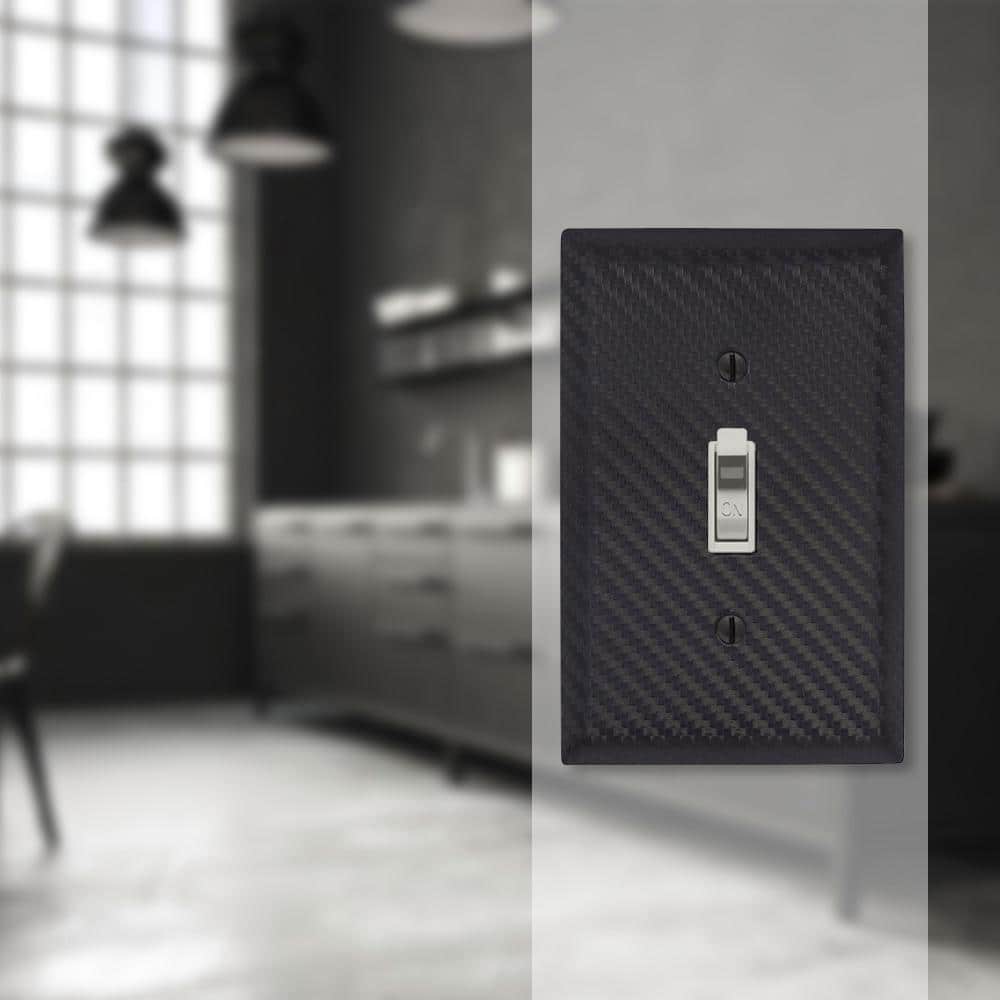 Black Stamped Steel Single Toggle Wall Plate