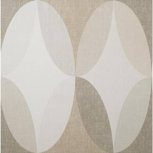 Kirby Taupe Oval Geo Non-Pasted Vinyl Wallpaper