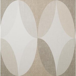 Kirby Taupe Oval Geo Wallpaper Sample