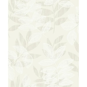 Chimera Champagne Flocked Leaf Strippable Roll (Covers 56.4 sq. ft.)