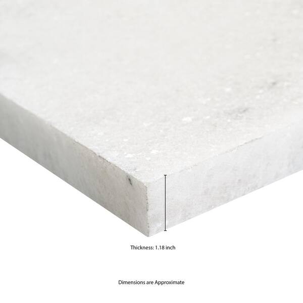 MSI Crystal White 3 cm. x 16 in. x 24 in. Sandblast Marble Paver Tile (159.6 sq. ft./Pallet)