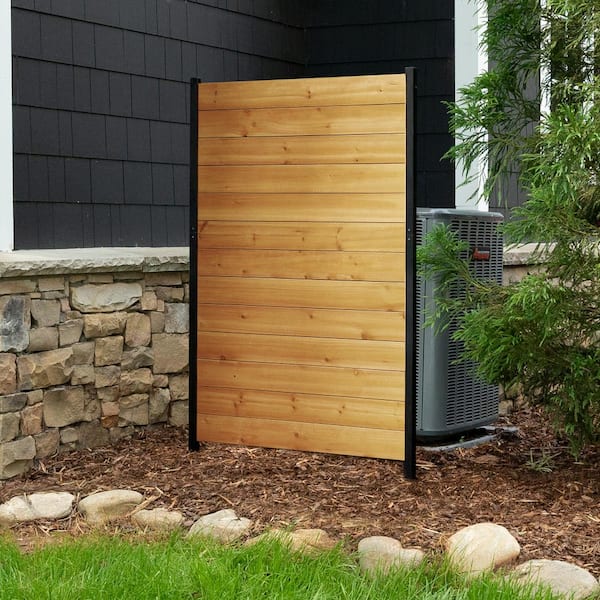 Fairmont 5 ft. H x 3.2 ft. W Cedar Wood Solid Panel Flat Top Privacy Fence Screen 1-Panel