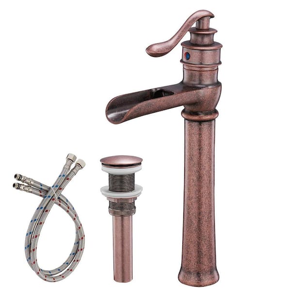 WELLFOR Single Handle Single Hole Bathroom Faucet High Spout with Drain