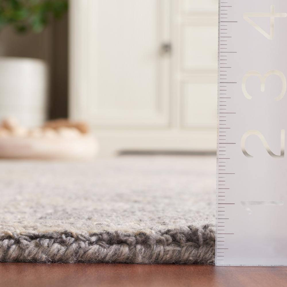 Hand-Tufted Beige and Gray Wool Abstract Rectangular Rug