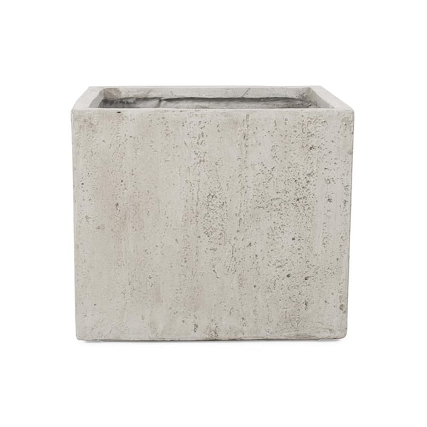 Fardeen 18.75 in. H White Lightweight Concrete Outdoor Patio Square Planter
