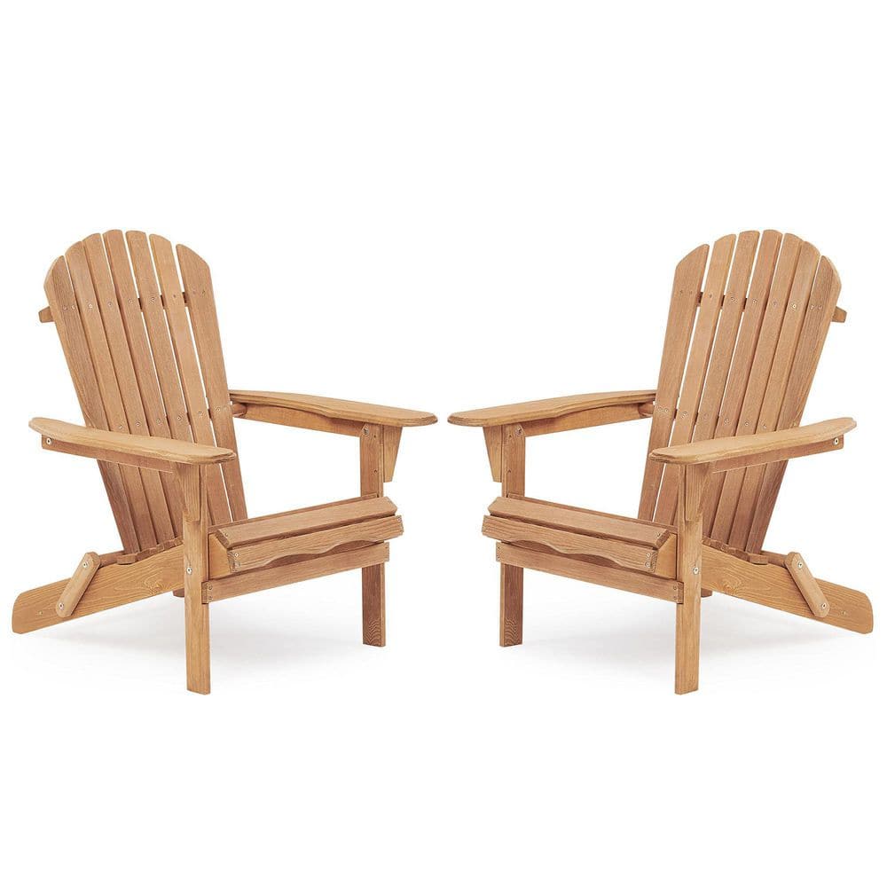 Sungrd Classic Brown Folding Wood Adirondack Chair (Set of 2) LWMW1390LB The Home Depot