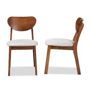 Damara Grey and Walnut Brown Dining Chair (Set of 2)