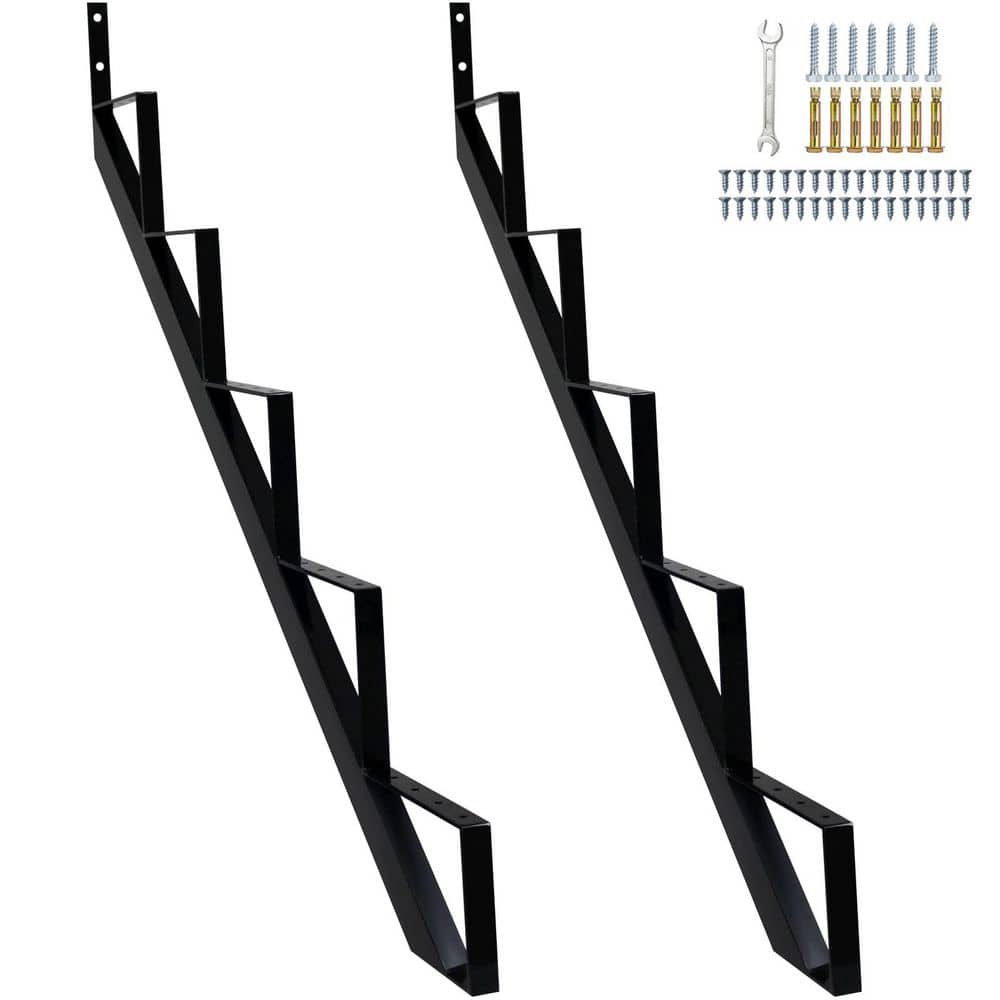 5.62 ft Pressure-Treated Unfinished Metal 5-Step Stringer 2-Pack Black Outside Stairs price history on PriceWatchPro