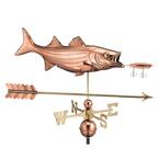 Bass with Lure and Arrow Weathervane-Pure Copper