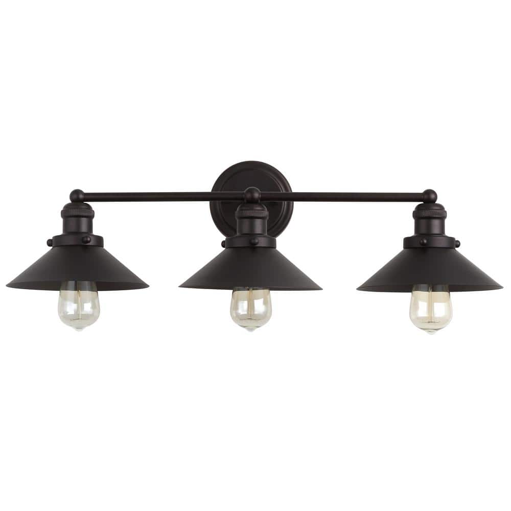 Elegant July Oil-Rubbed Bronze 3-Light Vanity Sconce with Clear Shade