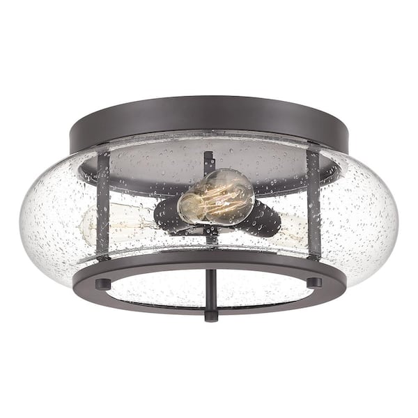 Quoizel Trilogy 16 in. 3-Light Old Bronze Flush Mount