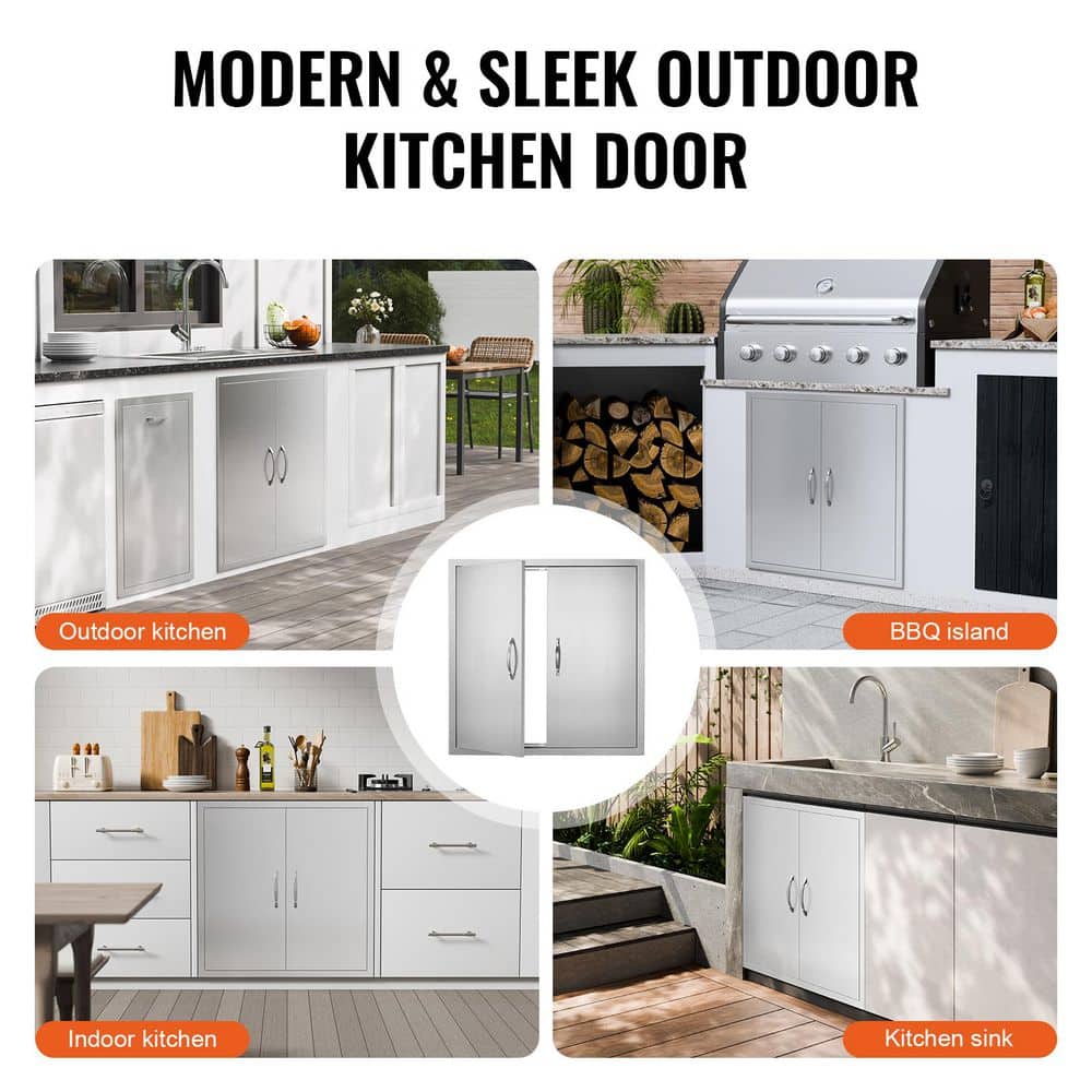 31" x 31" Stainless Steel Double Door Outdoor Kitchen Cabinet