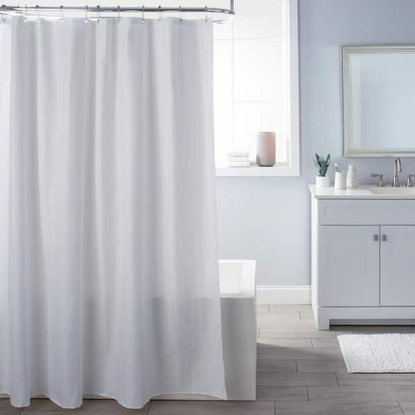 m MODA at home enterprises ltd. 70 in. x 72 in. White Lyon Shower Liner