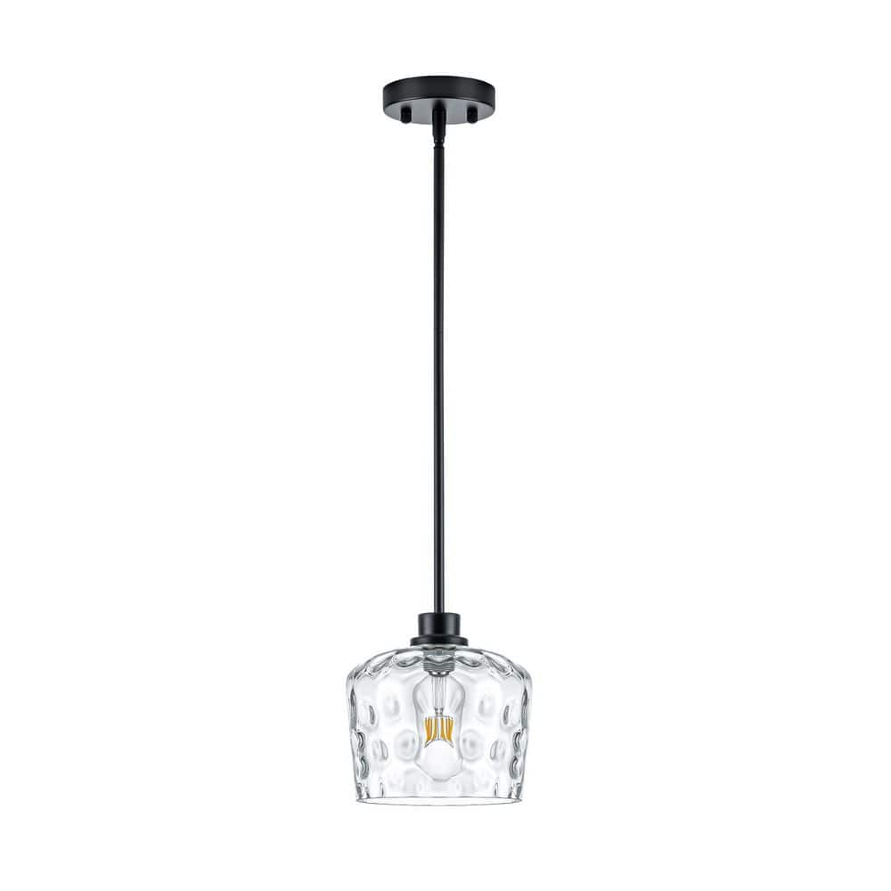 RayHome 1-Light Modern Black Adjustable Height Pendant Light with Amber Hand-Blown Hammered Glass for Kitchen Island price history on PriceWatchPro
