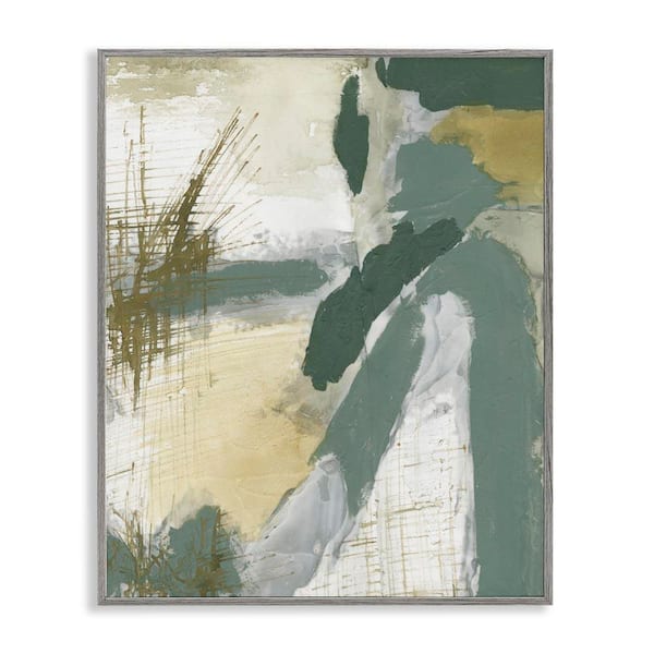 Stupell Industries Dynamic Abstract with Grey by Vanna Lam Gray Framed Abstract Giclee Art Print 14 in. x 11 in.