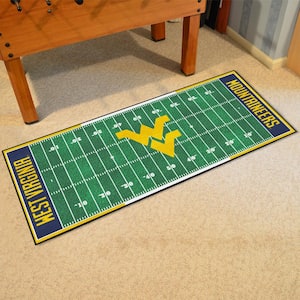 West Virginia University 3 ft. x 6 ft. Football Field Rug Runner Rug