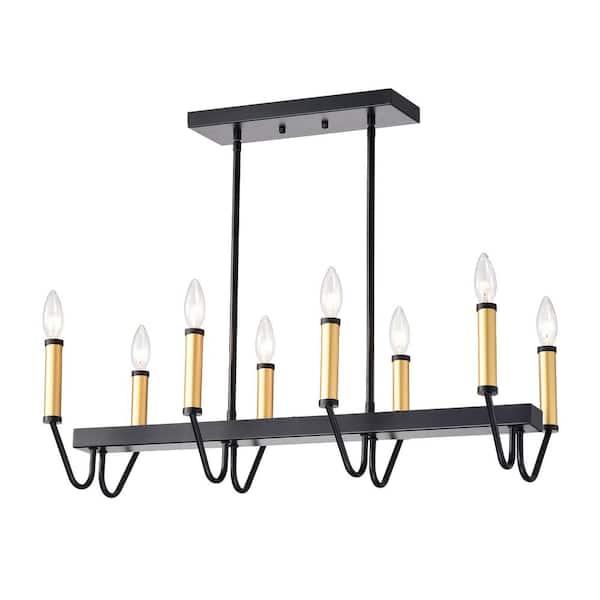 Warehouse of Tiffany Muka 8-Light Gold and Black Chandelier
