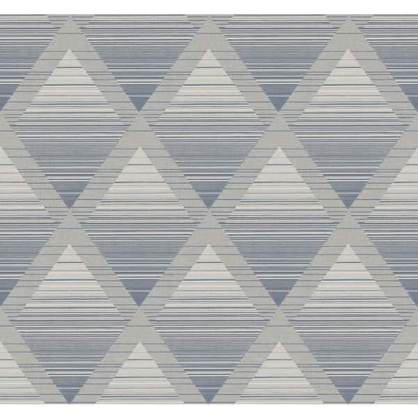 CASA MIA Rhombus Textile Blue and Grey Paper Non-Pasted Strippable Wallpaper Roll (Cover 60.75 sq. ft.)
