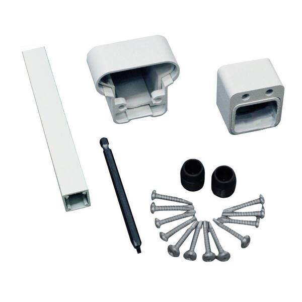 MoistureShield Pro White Aluminum Hand Rail and Bottom Rail Connector Kit (2-Pack)