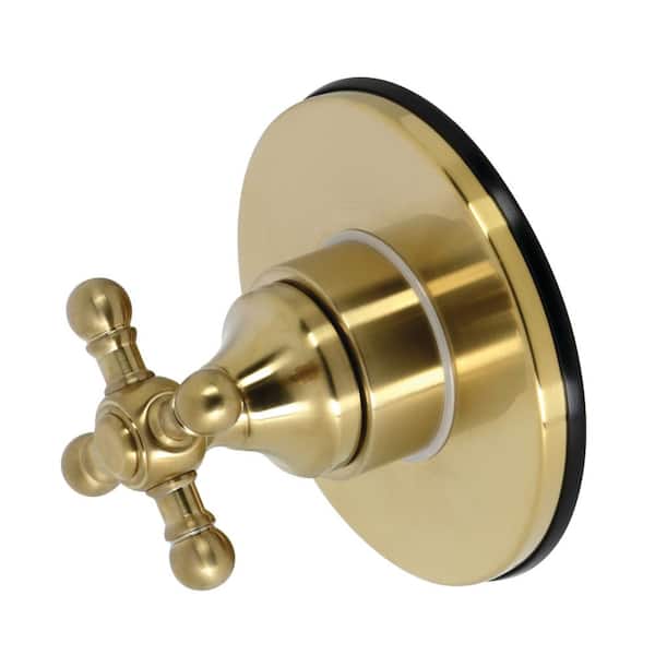 Kingston Brass Single-Handle 1-Hole Wall Mount Three-Way Diverter Valve with Trim Kit in Brushed Brass