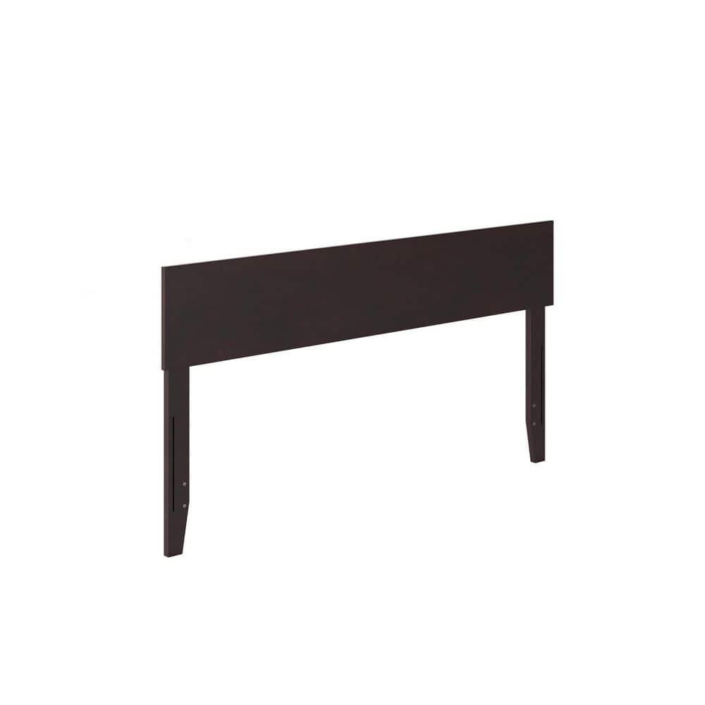 Espresso Queen Modern Wood Headboard with USB Charger