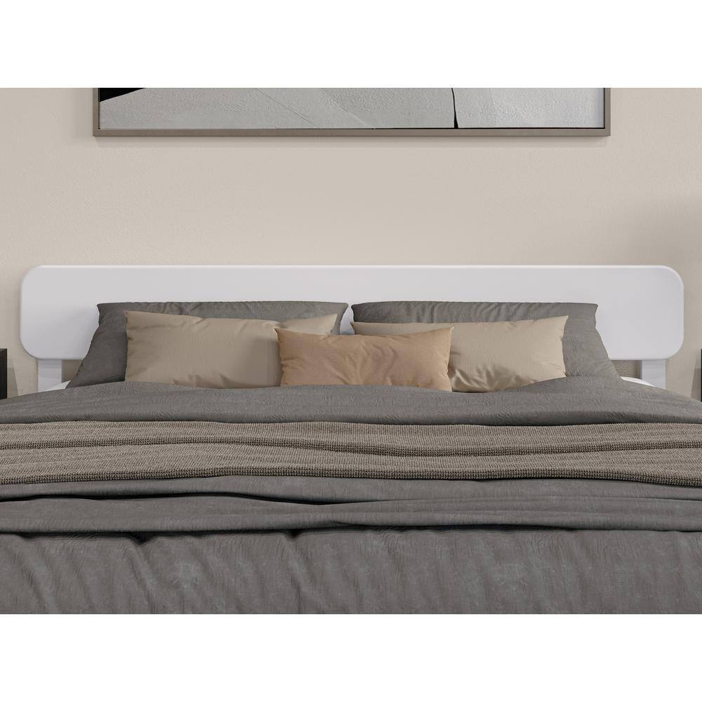 Florence White King Solid Wood Low Profile Platform Bed