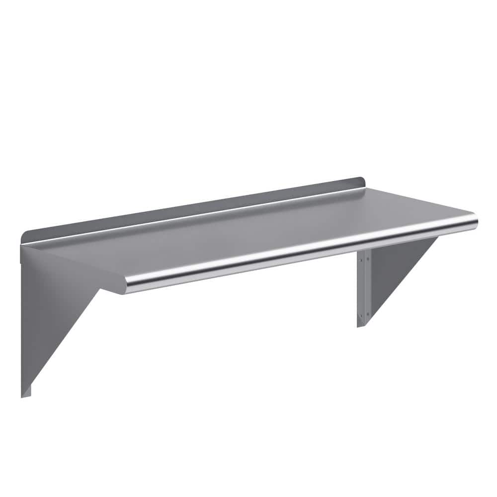 36" Stainless Steel Wall Shelf with Brackets