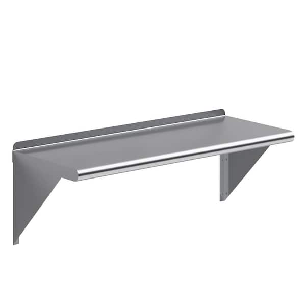 AMGOOD 14 in. x 36 in. Stainless Steel Wall Shelf Kitchen, Restaurant, Garage, Laundry, Utility Room Metal Shelf with Brackets