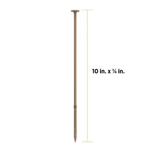 1/4 in. x 10 in. Star Drive Flat Head Multi-Purpose Structural Wood Screw - PROTECH Ultra 4 Exterior Coated (250-Pack)