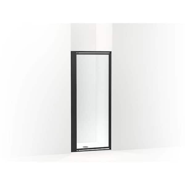 Attend 30 in. W x 69 in. H Pivot Framed Shower Door in Matte Black